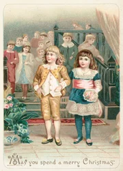 Jeune couple, Carte de Noël