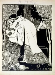 Salomon et la Reine de Saba, du livre Juda illustré par Ephraim Moses Lilien (1874-1925)