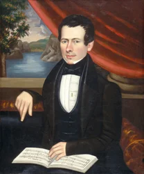 Homme avec un livre de musique : Peut-être M. Cook, vers 1838 (huile sur toile)