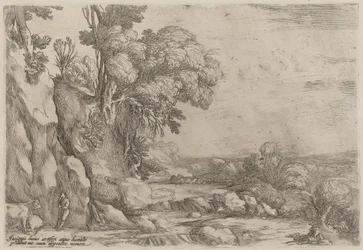 Paysage avec des bergers au repos