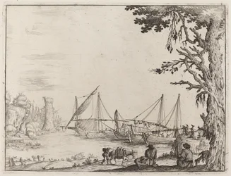 Port avec navires ancrés