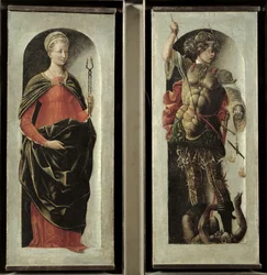 Sainte Apollonie et Saint Michel, vers 1473