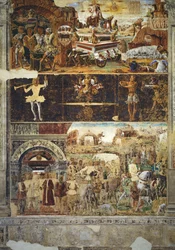 Le mois de septembre : Le triomphe de Vulcain et le signe de la Balance, de la Salle des Mois, 1467-70