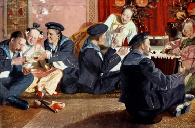 Marins dans une maison chinoise