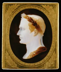 Plaque representant Jules Cesar - Plaque en porcelaine représentant Jules César ...