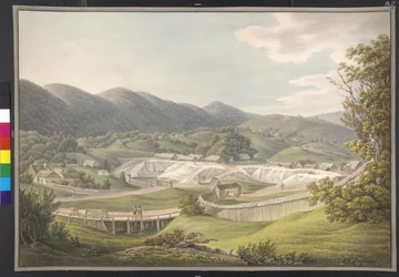 Vue des salines de Rhonaszek, Hongrie, département de Marmaros