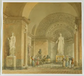 Vue de la salle dite de Melpomene au Musee du Louvre ...