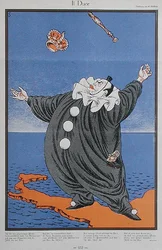 Caricature de Benito Mussolini (1883-1945), de la revue 