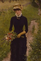 Jeune femme marchant