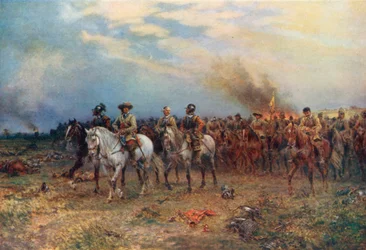 Cromwell à Marston Moor (lithographie couleur)