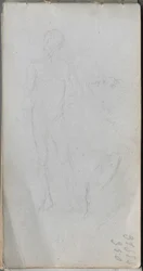 Carnet de croquis, page 100 : Nu, profil