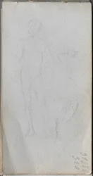 Carnet de croquis, page 100 : Figure nue, profil