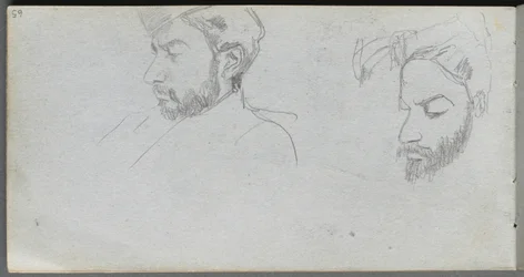 Carnet de croquis, page 65 : Étude de visages de profil