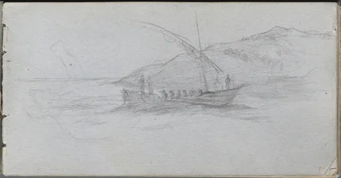 Carnet de croquis, page 88 : Paysage marin et figure