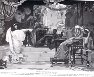 Esther dénonçant Haman, illustration de 