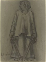 Figure Debout avec Torches Éteintes