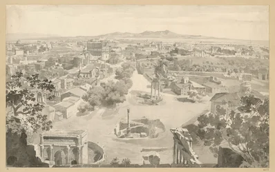 Vue nord-ouest de Rome depuis la tour du Capitole