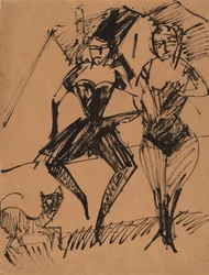 Deux danseurs avec un chat, 1913