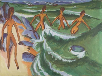 Baigneurs sur la plage (Fehmarn)