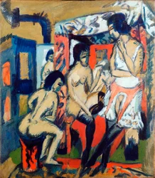 Femmes nues dans un studio