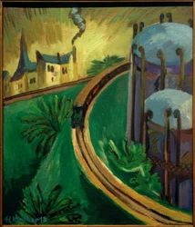 Réservoir de gaz et train de banlieue
