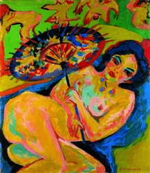 Jeune fille sous une ombrelle japonaise, vers 1909