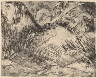 Pente de montagne avec chèvres