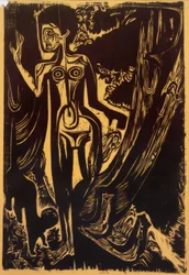 Femme nue dans les bois
