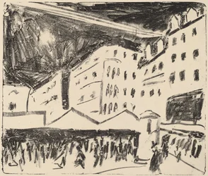 Ancien marché à Dresde avec foire annuelle