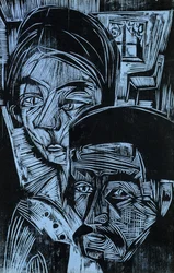 Couple de paysans dans le cottage, 1919