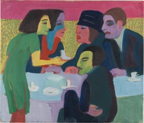 Scène dans un café