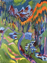 Chemin de Sertig en été, 1923