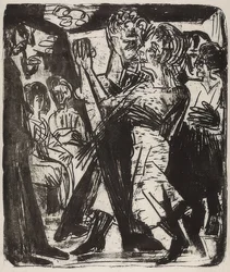 Couple de paysans dansant. 1920