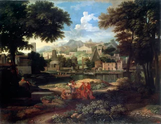 Paysage avec Moïse sauvé du Nil
