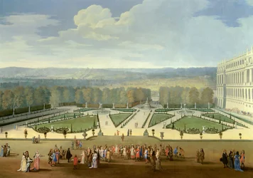 Promenade de Louis XIV dans les jardins de Versailles