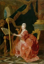 Portrait de la princesse Victoire de France jouant de la harpe