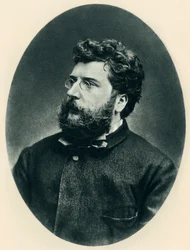 Portrait de Georges Bizet (1838-1875) Compositeur français - Photogravure d