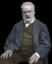 Portrait de Victor Hugo (1802-1885), écrivain et poète français, Colorisation sur une photographie d