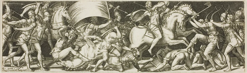 Bataille de cavaliers et de fantassins