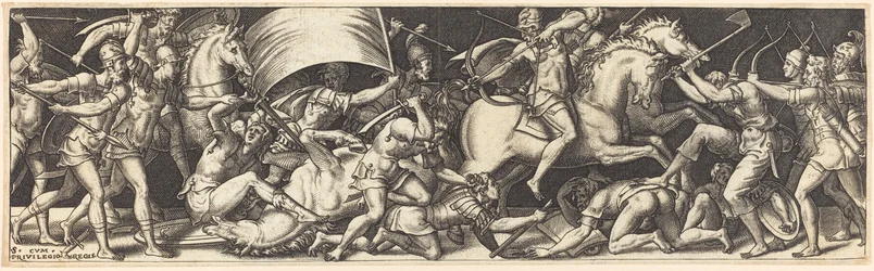 Bataille de Cavaliers et de Fantassins