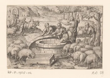 Jacob soulève la pierre du puits
