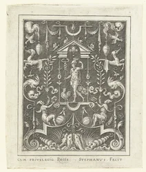 Mercure (Vlakdecoraties met godenfiguren in een omlijsting van grotesken)