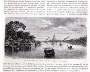Vue générale de Bangkok. Dessin par E. Bocourt.