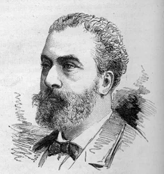 Portrait de David Raynal (1840-1903), homme politique français. Gravure par Bocour dans « Le Monde Illustré » n°1287 du 26 novembre