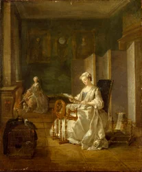 Intérieur avec deux femmes, fin des années 1730-début des années 1740