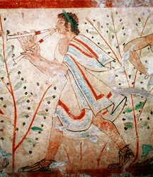Un joueur de flûte (détail)