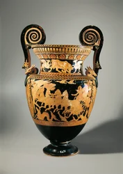 Italie, Latium, Civita Castellana, Falerii, Cratère à volutes (vase utilisé pour mélanger le vin et l