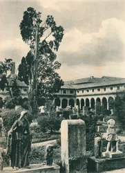 Jardin du Musée des Thermes de Dioclétien, Rome, Italie, vers 1926-1927