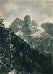Vue du groupe de Brenta, Madonna di Campiglio, Dolomites, Italie, 1927
