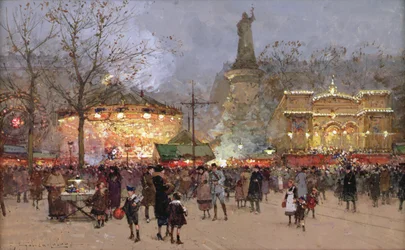 Fête, sur la place de la République, Paris